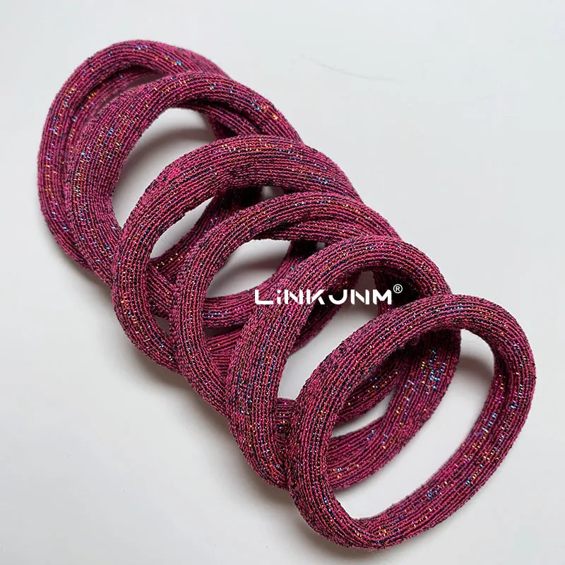 6PCS Women Glitter Hair Scrunchies Girls Elastic Hair Rubber Bands Hair Holder/Gum Hair Accessories Ponytail Hair Holders