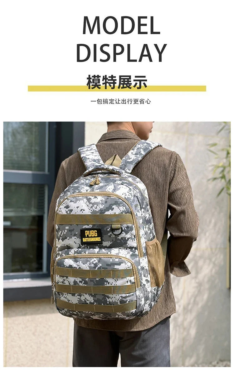 Camouflage Tactical Backpack for Men Large Capacity Outdoor PUBG Style Waterproof Travel School Bag Multifunctional for Daily Us