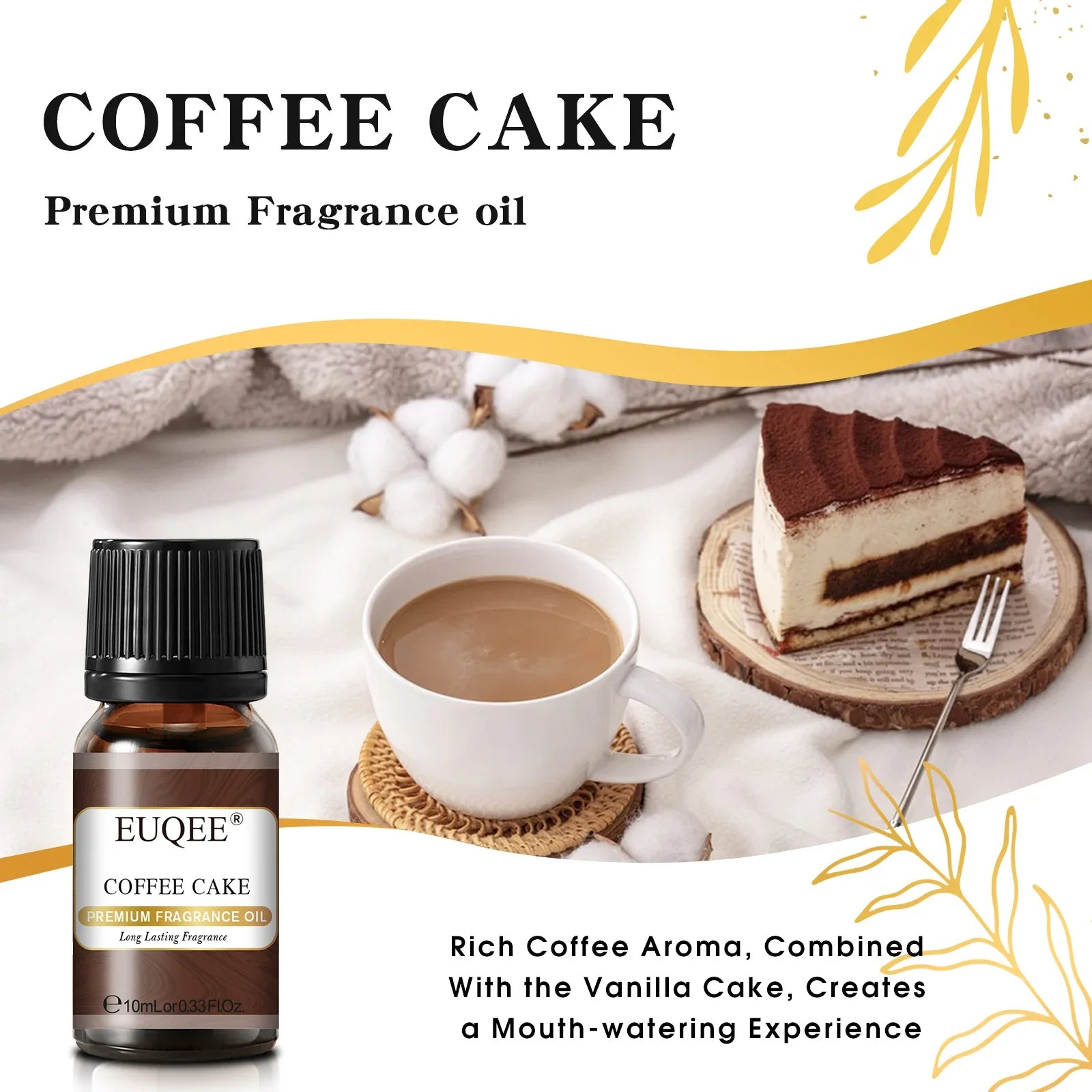 EUQEE 10ML Men's Fragrance Oil For Car Diffuser,Making Candle Leather Forest Pine Coffee Cake Cedarwood Bay Rum 1pcs/3pcs/6pcs