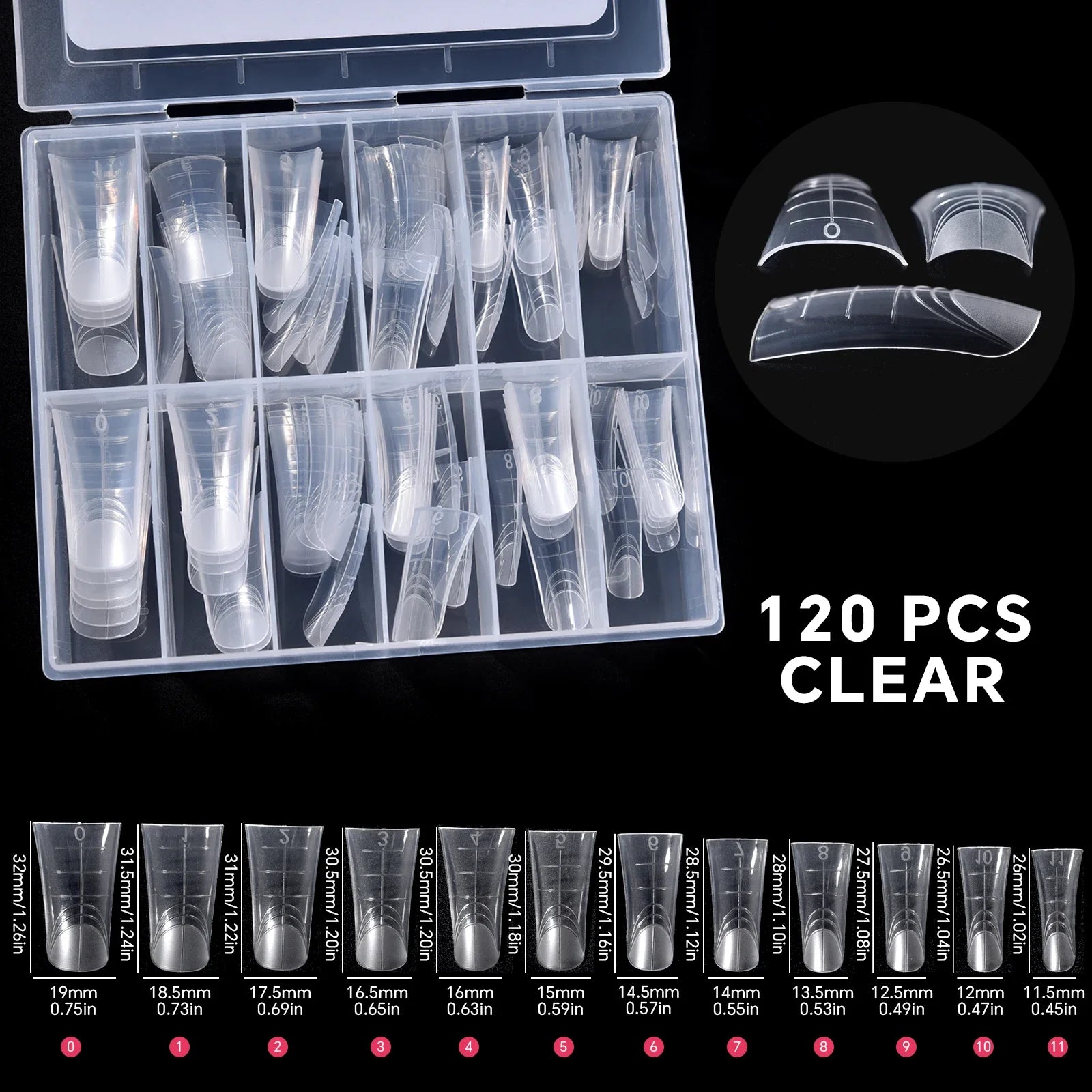 120Pcs Nail Forms For UV Gel Quick Building Extension Top Molds Dual Forms Acrylic Nail Art Tips Nails Accessories Tools