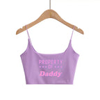 DADDY'S GIRL Pink Letters Hot Tops for Women Sexy Tank Top Women's Outerwear Cute Tops New Fashion Female Clothes Women Clothing