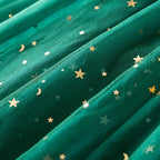 2025 Red Christmas Dress for Baby Girls Winter Long Sleeve Mesh Dresses for 3-8Yrs Kid Star Sequin Birthday Party Princess Dress