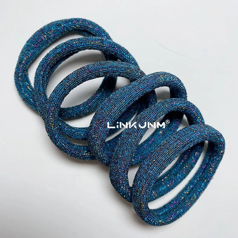 6PCS Women Glitter Hair Scrunchies Girls Elastic Hair Rubber Bands Hair Holder/Gum Hair Accessories Ponytail Hair Holders