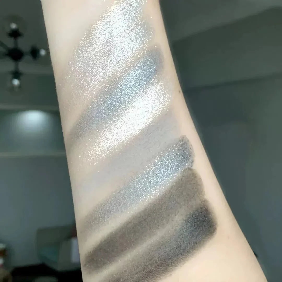9 Colors Smokey Eye Eyeshadow Palette Matte & ShimmeryGray and Silver Tones, Party & Stage Performance Makeup