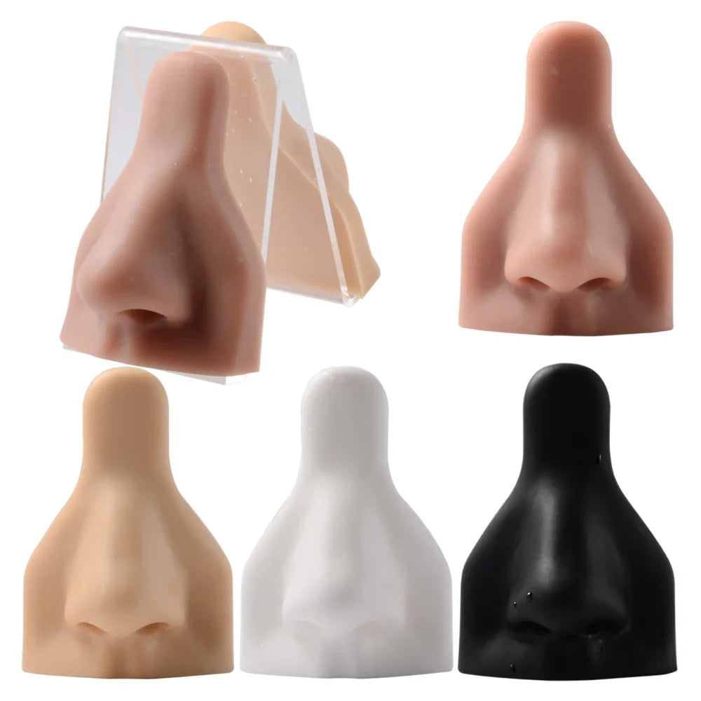 1Pc Soft Silicone Nose Model Tattoo Practice Jewelry Display Piercing Tools Earring Display Tool Acrylic Display Stand Kit
