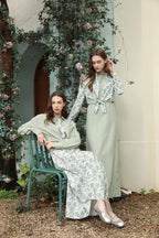 AS 2025 spring summer linen shirt + dress collection high quality print linen and knitting cardigan woman outfit