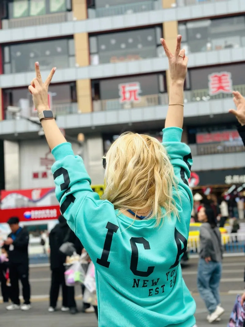 American Fashion Brand Harajuku Retro Letters Fashionable Loose Hoodie Women Street Hip-hop Punk Y2K Casual Oversized Sweatshirt