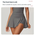 Custom LOGO women's beautiful back tight yoga set quick-drying high waist hip lift running fitness sports skirt 2-piece set