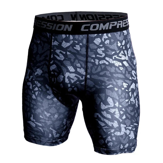 Compression Shorts Men 3D Print Camouflage Bodybuilding Tights Short Men Gyms Shorts Male Muscle Sport Elastic Running Shorts