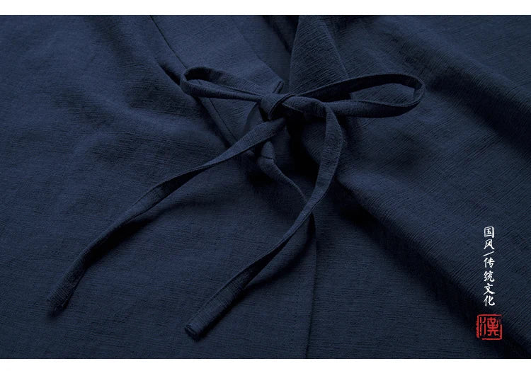 Chinese Traditional Clothing Hanfu Vest Men Linen Cotton Sleeveless Top Men's Tang Suit Kimono Cardigan Men's Slit Top