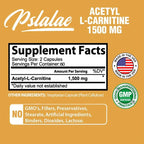 Acetyl-L-Carnitine Capsules 1500 Mg - Supports Natural Energy Production, Supports Memory and Concentration Supplement