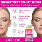 Bcuelov Collagen + Glutathione + Vitamin C Skin and Facial Health - Antioxidants - - 120 Vegetarian Capsules