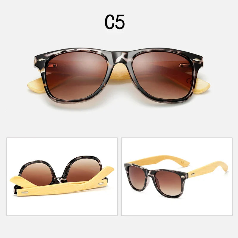 16 color Bamboo Sunglasses Men Wooden Sunglasses Women Brand Designer Mirror Original Wood Sun Glasses retro de sol masculino