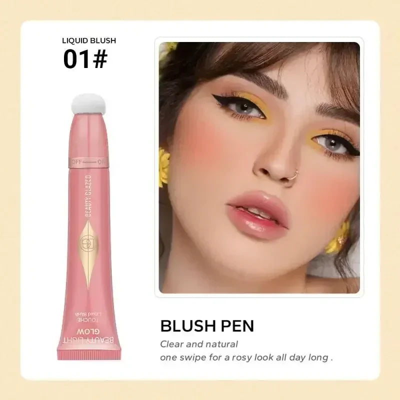 BEAUTY GLAZED 7 Colors Liquid Blush Stick Highlighter Multi Functional Make Up Pen Lip Cheek Waterproof Lasting Cosmetic