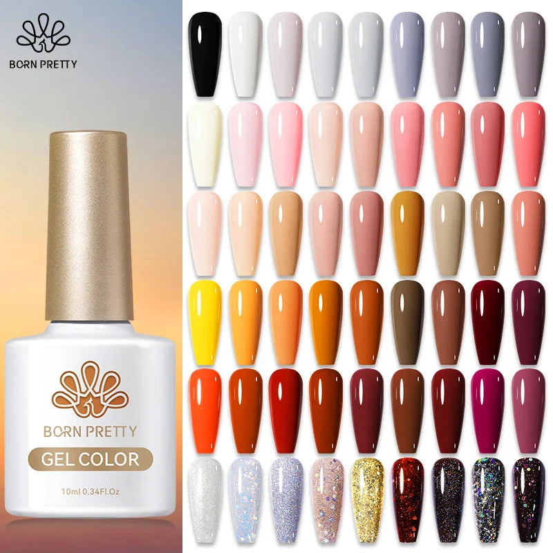 BORN PRETTY Fall Gel Nail Polish 10ml Orange Nude Brown Gel Nail Polish Halloween Nails Coral Orange Gel Varnish Manicure DIY
