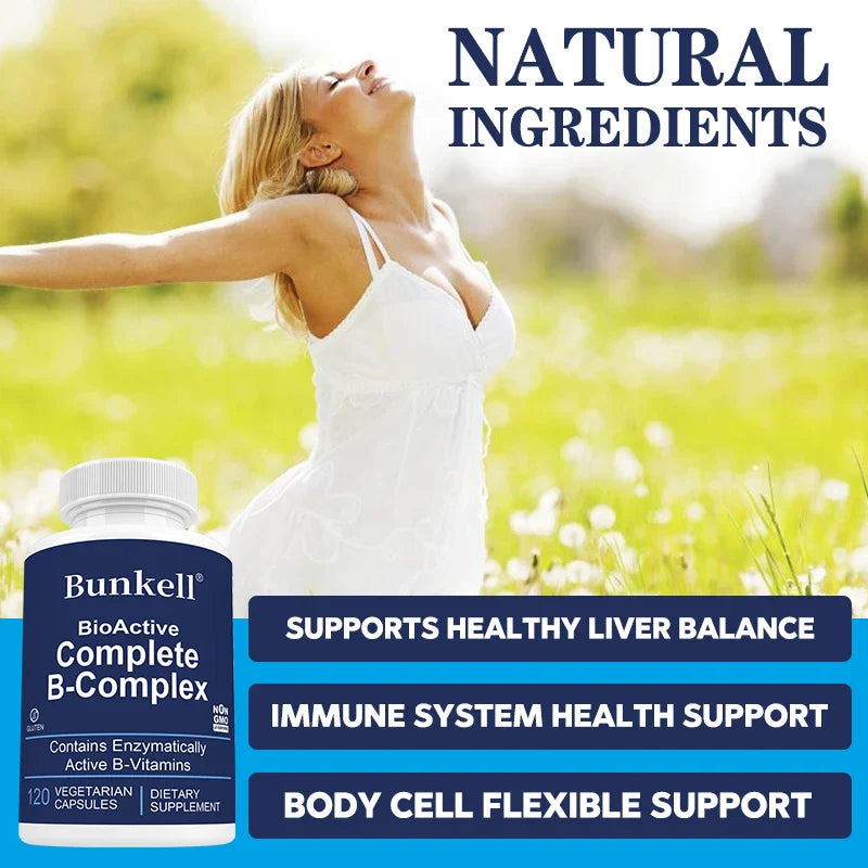 Bioactive Complete B Complex, Supports Liver, Immune System, Promotes Healthy Energy, Metabolism, Complete B Vitamins