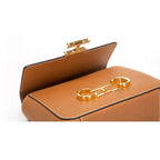 CHCH Women's Saddle Bag 2024 Autumn/Winter New Black Cow Leather Flip Small Square Bag Simple Commuter Diagonal Cross Bag