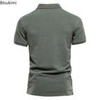 2025 Men's Slim Fit Cotton Polo Shirt - Stylish Lapel Design for Casual & Business Golf Wear