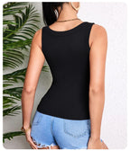 3-piece Ladies Solid Color Vest Fashion Joker Young Woman Threaded Camisole