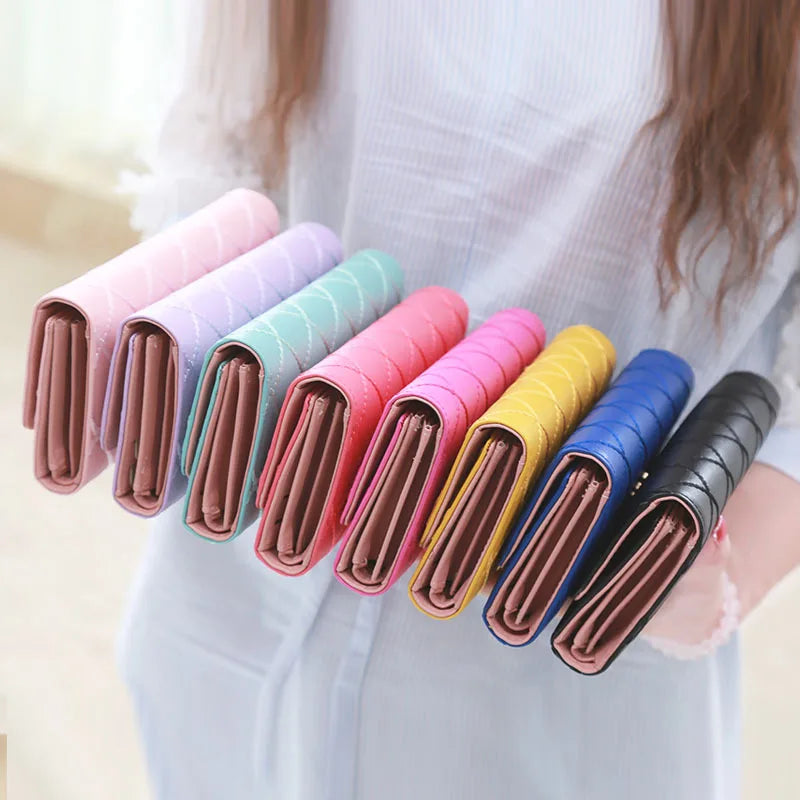 Black Long Wallets for Women PU Leather Diamond Pattern Purse Card Holder Crown Buckle Ladies Phone Bag Fashion Clutch Bag