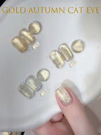 1-3pcs PSK 2025 New Whitening Purple Glass Beads Starry Crystal Nail Art Purple Glass Bead Cat Eye Gel Nail Polish Nail Supplies