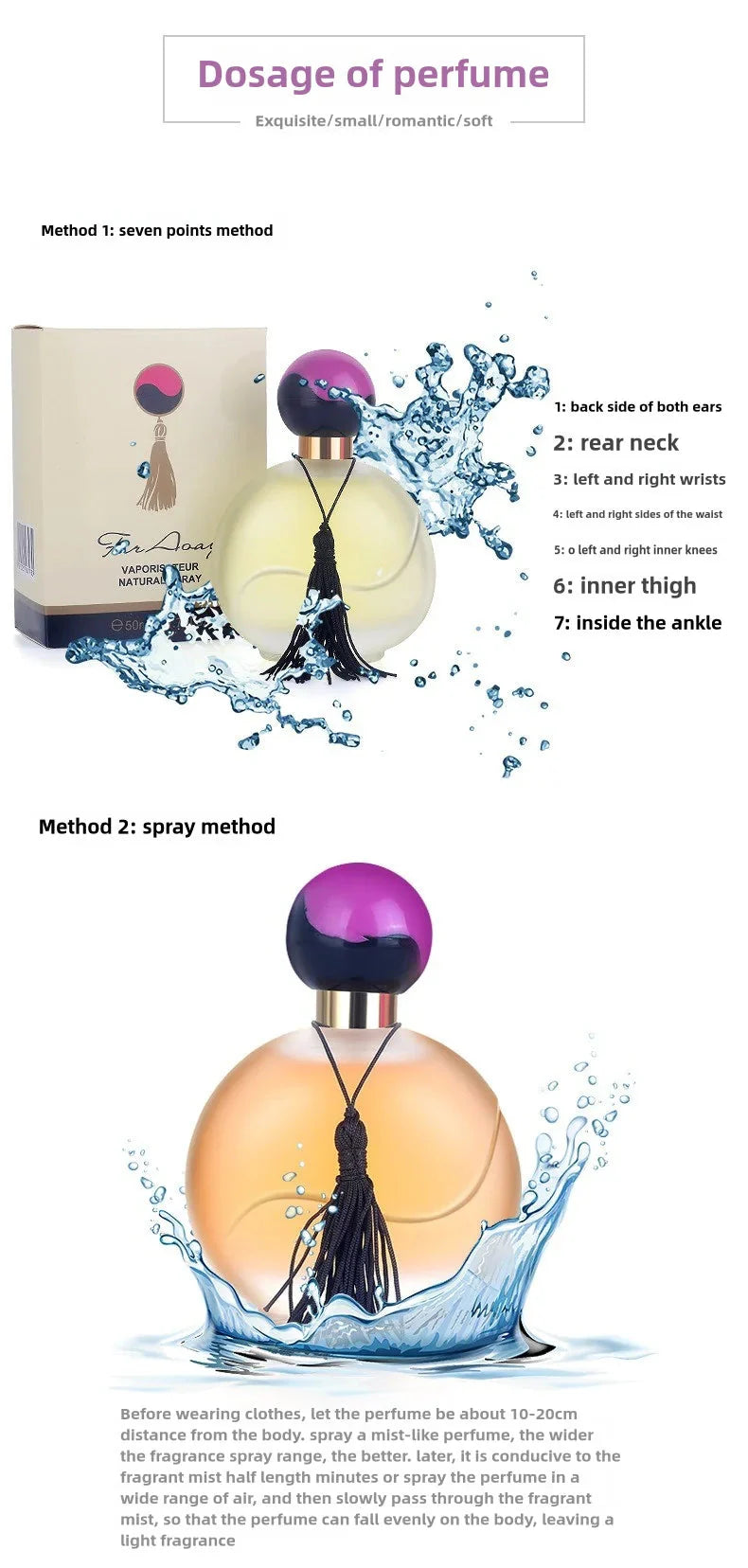 50ml Durable Fresh Citrus Smell Perfume for Ladies High-end Fragrance Long Lasting Light  Orange Flavor