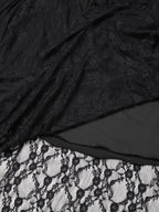 Halloween Plus Size Women's Gothic Lace Flare Sleeve A-Line Midi Dress Ladies Asymmetrical Hem Punk Party Costplay Dress 1XL-6XL