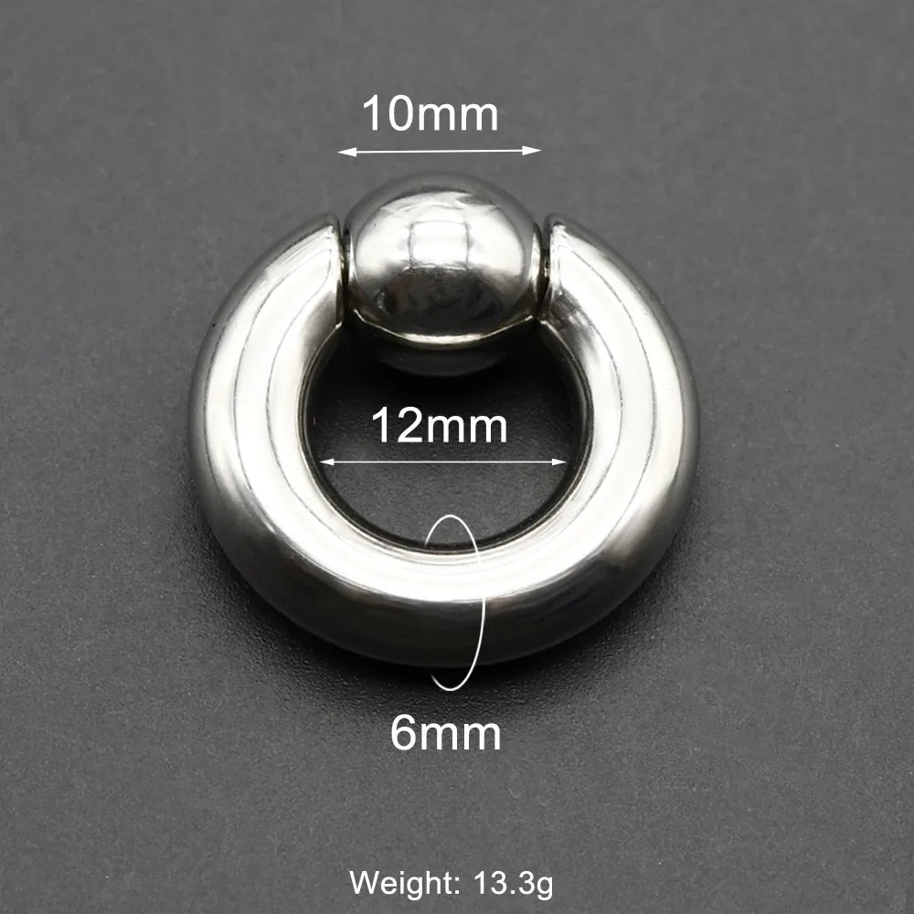 1Pc Large Gauges Stainless Steel CAPTIVE SPRING BEAD RING for Septum Piercing BCR Nose Ring Hoop Expander Earlobe Earrings 00G