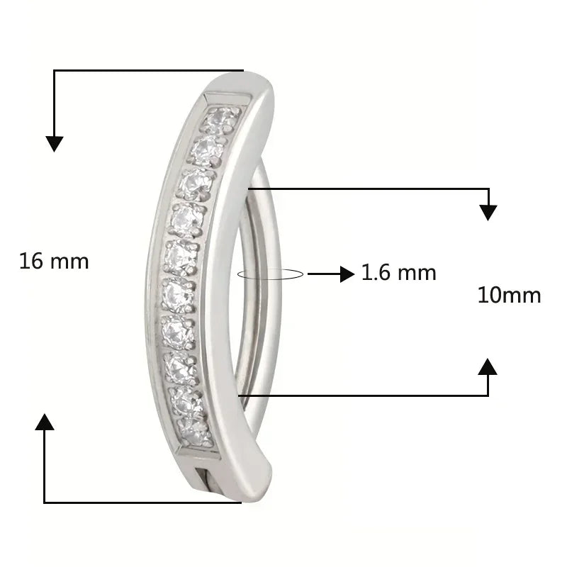 ASTM F136 Titanium PIERC Reverse Curved Clicker Navel Barbell Shiny CZ Sexy Belly Button Rings Bellybutton Sexy Piercing Jewelry