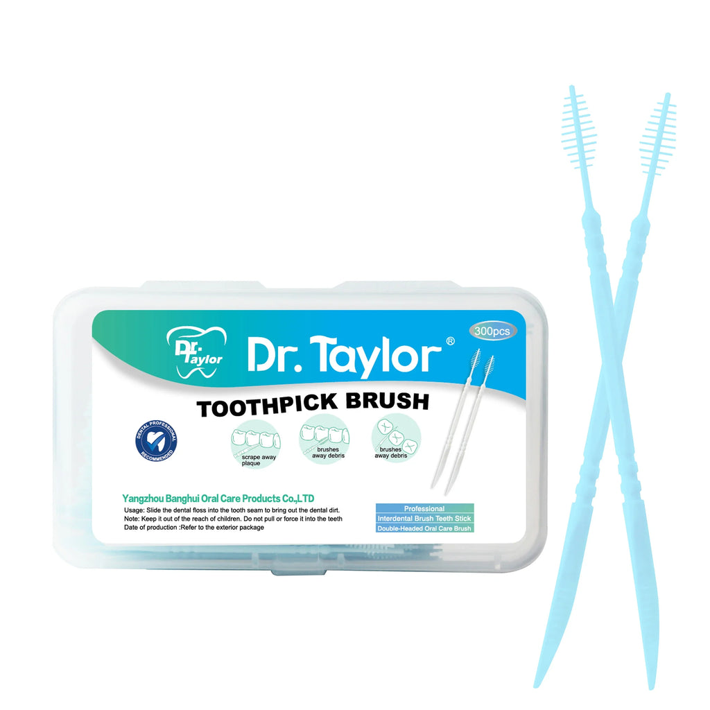 300 Pcs Double-ended Fish Bone Shaped Disposable Plastic Toothpick ,Dental Floss,Interdental Brush