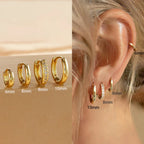 4PCS Set Stainless Steel Huggie Minimal Hoop Earrings 6/8/10mm Crystal Zirconia Helix Tragus Cartilage Earrings Piercing Jewelry
