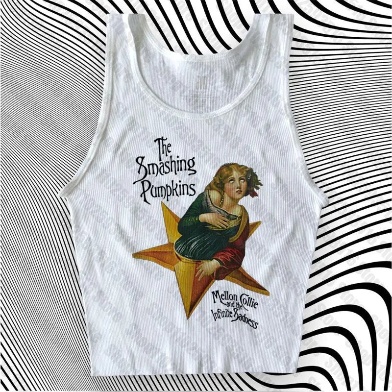 Aesthetic Tops for Women Crop Top Women 2000s Tops With Suspenders Gothic Clothes Vintage Clothing Harajuku Grunge Clothes Y2k