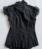 Dourbesty Chic Bandage Crop Top Y2k Vintage Grunge Black T-Shirts Women Button Slim Croset Aesthetic Punk Style Gothic Bustiers