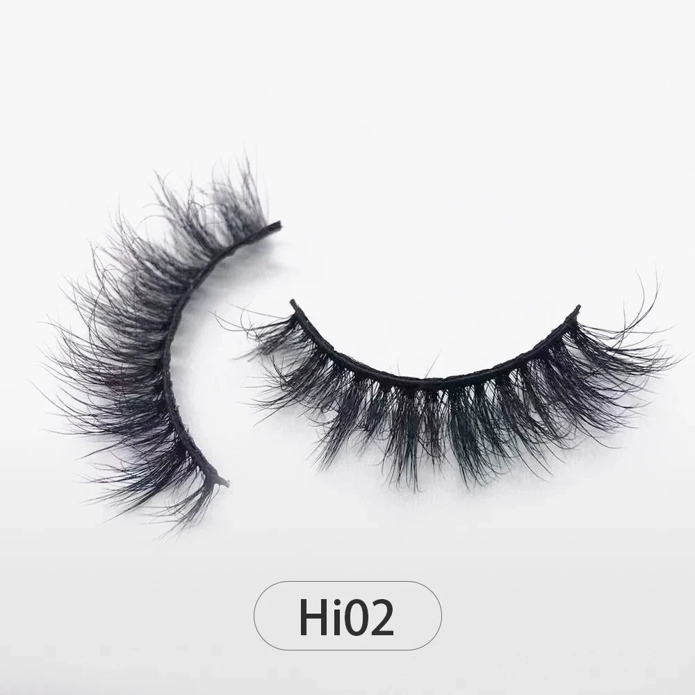 Dropshipping Reuseable Natural Long 12-15mm 3D Faux Mink Lashes Fluffy Volume False Eyelashes Cruelty Free Wispy Makeup Lashes