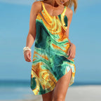 Ethnic Style Women's Slip Dress Bohemain Beach Skirt Summer Woman Casual Clothing Daily Wear Loose Dresses Lady Cool Holiday Top