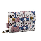 1pcs New Canvas Cartoon Totoro Cat Printed Flower Dog Women Short Wallet Cute Mini Money Key Bag Coin Pocket Purse for Children