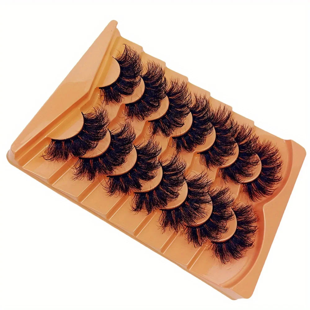 21 Pairs 3-Pack Fake Lashes Fluffy Russian Strip Lashes 3D Fake Lashes Makeup Messy False Eyelashes Fluffy Thick Lashes
