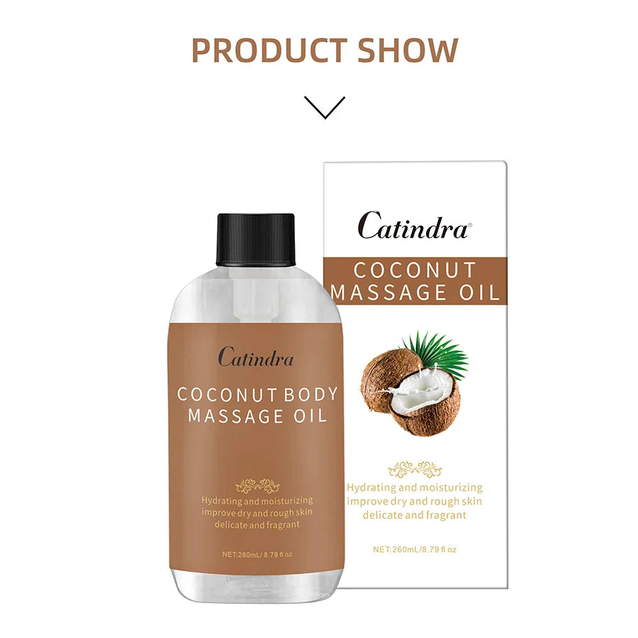 Catindra Body Smooths Skin Coconut Massage Oil Replenish Collagen Skin Tightening Moisturizing Firming Body Cleansing Essence