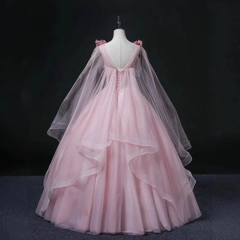 2025 New Women's Bean Paste Powder Mesh Long Evening Dress Fashion Glitter Bead Stickers Look Thin V-neck Back Strap Dress