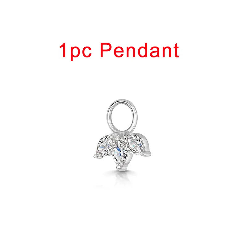 1PC Little Star Moon Snake Crystal Charms Pendant Helix Daith Earrings for Women Hanging Matching Piercing Lobe Tragus Jewelry