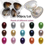 7-8MM AA+ Single Pearl Vacuum-pack Oyster Beautiful & Interesting Nature Gifts Cultivate High-quality Pearls 50pcs/Lot