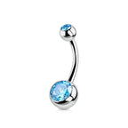 1PC G23 Titanium Crystal Gem Curved Barbell Rings Belly Button Navel Rings Piercings Nombril Ombligo Piercing Charming Jewelry