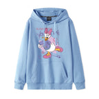 Donald Duck print pattern hooded men's and women's hoodies, trendy loose casual couple hoodies, hooded jacket, multiple colors