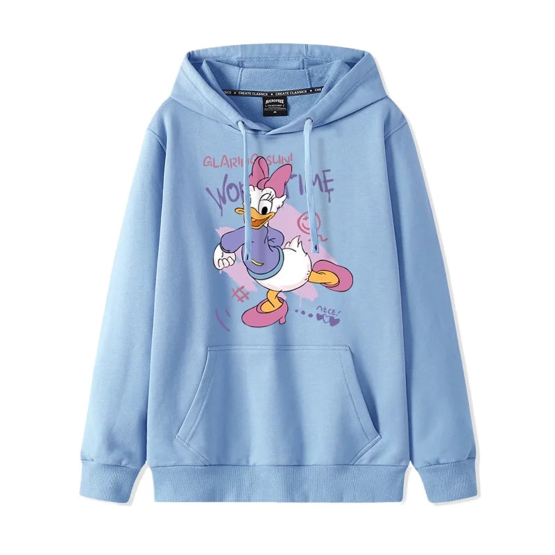 Donald Duck print pattern hooded men's and women's hoodies, trendy loose casual couple hoodies, hooded jacket, multiple colors