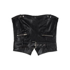 Crop Tops Sexy PU Y2k Tanks Women Clothing Fashion Summer Camis 2025 Ropa Mujer Slim Waist Irregular Backless Harajuku Vest