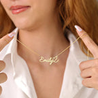 Custom Love Heart Name Necklace Personalized Letter Gold Pendant Stainless Steel Jewelry Fashion Trend Birthday Gift For Her