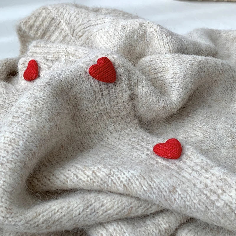 DGLUKE Crew Neck Knit Cardigan For Women Long Sleeve Fluffy Cashmere Sweater Coat Autumn Winter Button Through Cardigans Korean