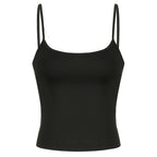 Basic Solid Camis Summer Casual Sleeveless Spaghetti Strap Top Women Harajuku All-match Cropped Tops y2k Vintage Clothing