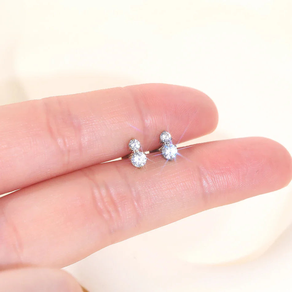 1PC Titanium Zircon Star Flower Labret Piercing for Women Cartilage Tragus Daith Helix Stud Earring Body Jewelry