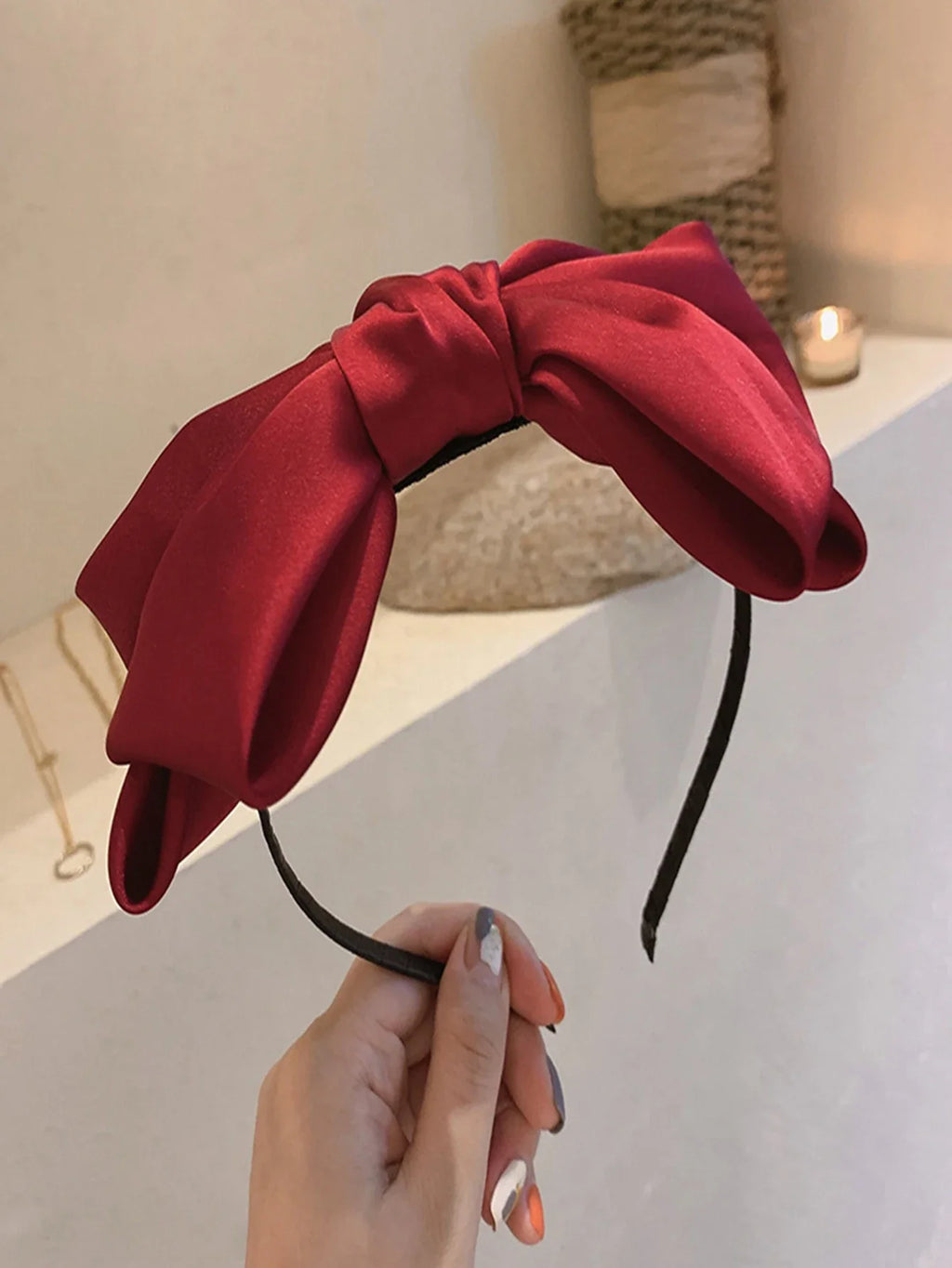 1Pcs Fashion Oversize Solid Bow Hairbands Hair Hoops For Women Girls Party Hair Accessories